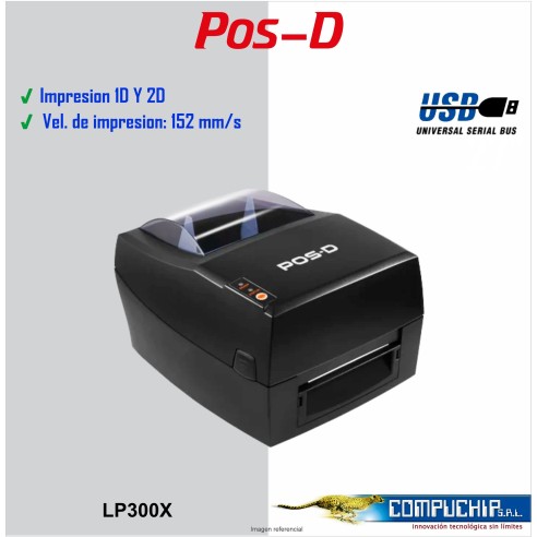 IMPRESORA DE ETIQUETAS POS-D LP300X CONEXION USB, SERIAL, ETHERNET.