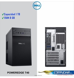 Servidor Dell PowerEdge T40, Xeon E-2224G 3.5GHz, 8MB/4C, 8GB 3200MT/s UDIMM 1TB SATA 7.2K