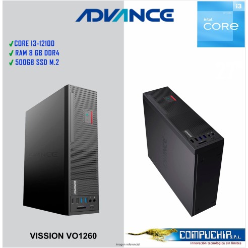 Computadora Advance VO1260 Core i3-12100, 8GB DDR4-3200 MHz, 500GB SSD