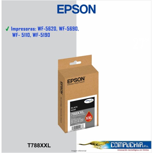 CARTUCHO DE TINTA EPSON T788XXL, DURABRITE PRO, NEGRO 65ML.