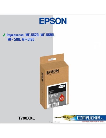 CARTUCHO DE TINTA EPSON T788XXL, DURABRITE PRO, NEGRO 65ML.