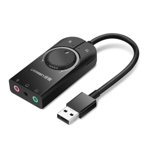 Adaptador de USB a  sonido estéreo externo y micrófono  UGREEN CM129