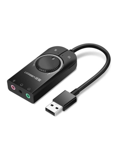 Adaptador de USB a  sonido estéreo externo y micrófono  UGREEN CM129