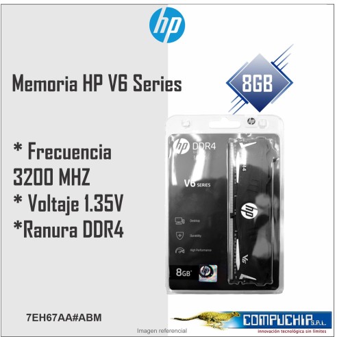 Memoria HP V6 Series, 8GB, DDR4, 3200 MHz, PC4-25600, CL-16, 1.35V