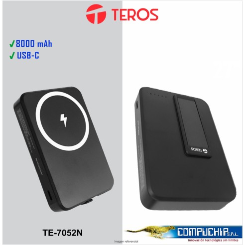 Powerbank Teros, TE-7052N, 8000mAh, PD20W, Magnético