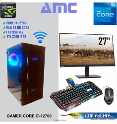 PC INTEL CORE I7-12700, 1.60 GHZ, 32GB DDR4, 1TB SSD M.2, MONITOR 23.8"