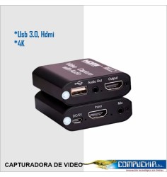 Capturadora De Video Usb 3.0 Hdmi Con Audio Y Micrófono 4k