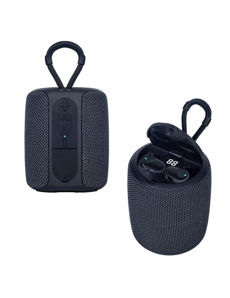 Parlante y Audífono 2 en 1 Teros, TE-6033N, Bluetooth, 5W, 1200mAh, Negro