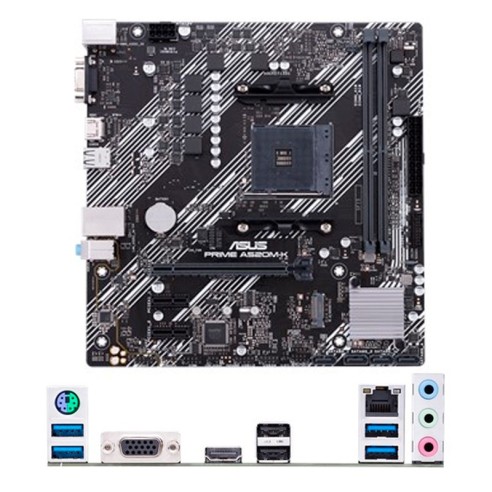 Motherboard ASUS PRIME A520M-K, Chipset AMD A520, Socket AMD AM4, Micro ATX
