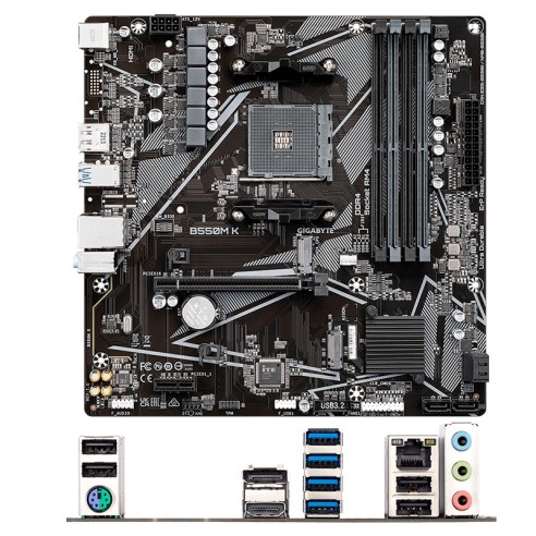 Motherboard Gigabyte B550M K (rev. 1.0) Chipset AMD B550, Socket AM4, Micro ATX