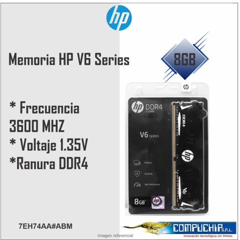 Memoria HP V6 Series, 8GB, DDR4, 3600 MHz, PC4-28800, CL-18, 1.35V