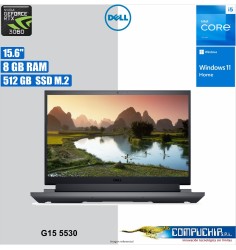 Notebook Dell G15 5530 15.6" FHD WVA LED, Core i5-13450HX hasta 4.6GHz, 8GB DDR5-4800MHz