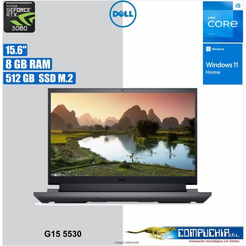 Notebook Dell G15 5530 15.6" FHD WVA LED, Core i5-13450HX hasta 4.6GHz, 8GB DDR5-4800MHz
