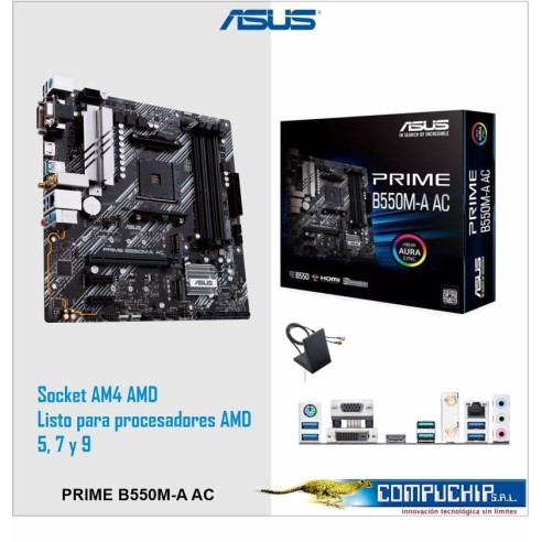 Motherboard Asus PRIME B550M-A AC, Chipset AMD B550, Socket AMD AM4, mATX
