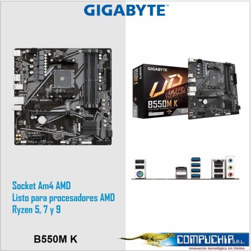 Motherboard Gigabyte B550M K (rev. 1.0) Chipset AMD B550, Socket AM4, Micro ATX