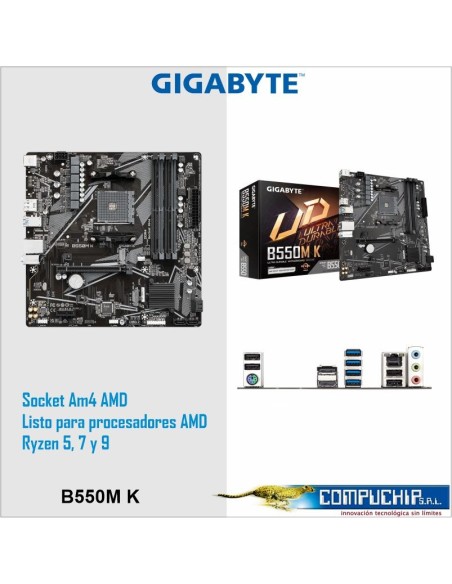 Motherboard Gigabyte B550M K (rev. 1.0) Chipset AMD B550, Socket AM4, Micro ATX