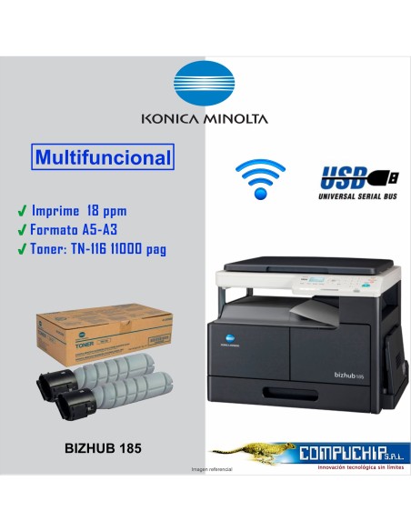 IMPRESORA MULTIFUNCIONAL LASER KONICA MINOLTA BIZHUB 185