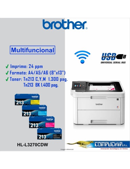 IMPRESORA LASER BROTHER HL-L3270CDW,  DIGITAL COLOR