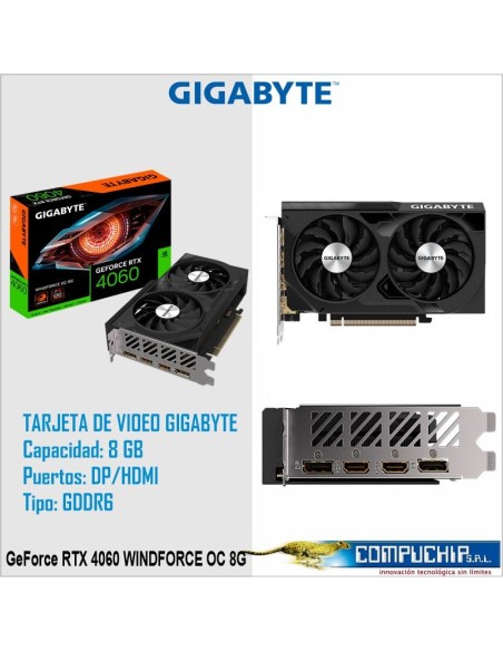 Tarjeta de video Gigabyte GeForce RTX 4060 WINDFORCE OC 8G, 8GB GDDR6, PCI-E 4.0