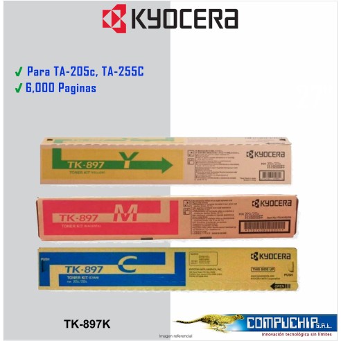TONER KYOCERA TK-897K, AMARILLO, CYAN, MAGENTA