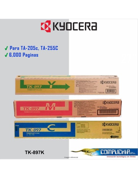 TONER KYOCERA TK-897K, AMARILLO, CYAN, MAGENTA