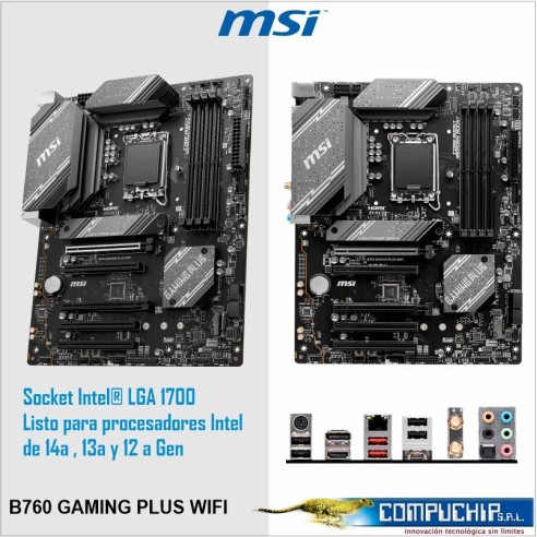 Motherboard MSI B760 GAMING PLUS WIFI, Chipset Intel B760, LGA1700, HDMI, DP, ATX