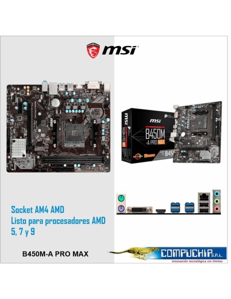 Motherboard MSI B450M-A PRO MAX, Chipset AMD B450, HDMI, DVI-D, mATX