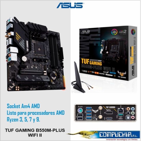 Motherboard ASUS TUF GAMING B550M-PLUS WIFI II Chipset AMD B550, Socket AMD AM4, Micro ATX