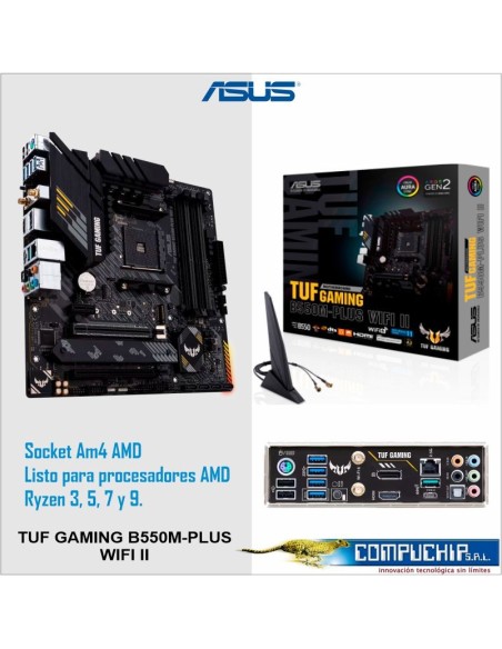 Motherboard ASUS TUF GAMING B550M-PLUS WIFI II Chipset AMD B550, Socket AMD AM4, Micro ATX