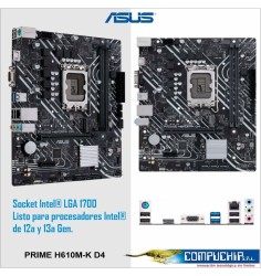Motherboard ASUS PRIME H610M-K D4, Chipset Intel H610, LGA1700, mATX