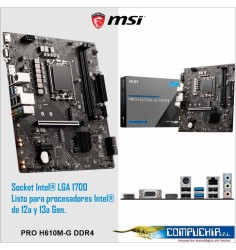 Motherboard MSI PRO H610M-G DDR4, Chipset Intel H610, LGA1700, mATX