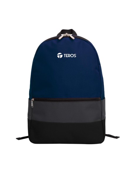 Mochila Teros TE-IDS2054, Poliéster, notebook hasta 15.6", color azul + gris + negro