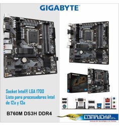 Motherboard Gigabyte B760M DS3H DDR4 (rev. 1.0), Chipset Intel B760, LGA1700, mATX