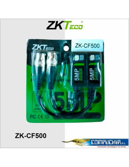 BALUN 4K ZKTECO, MACHO Y HEMBRA (PAR), PASIVO, 5MP