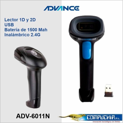 Escaner de Codigo de Barras 1D y 2D Wireless Advance ADV-6011N, 2.4G