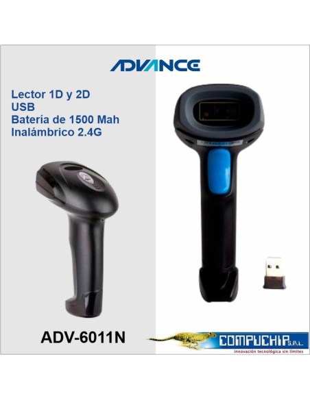 Escaner de Codigo de Barras 1D y 2D Wireless Advance ADV-6011N, 2.4G