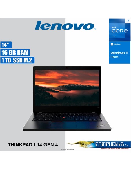 Notebook Lenovo ThinkPad L14 Gen 4, 14" FHD IPS Core i7-1355U 1.7/5.0GHz 16GB DDR4-3200MHz
