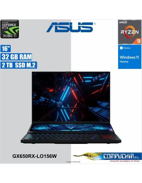 Notebook ASUS GX650RX-LO156W, 16" QHD+ WQXGA, AMD Ryzen 9 6900HX 3.3/4.9GHz 32GB DDR5-4800