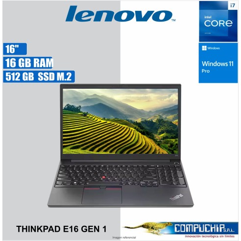 Laptop Lenovo ThinkPad E16 Gen 1 16" WUXGA IPS, Core i7-1355U 1.7/5.0GHz, 16GB DDR4-3200 512TB SSD M.2.