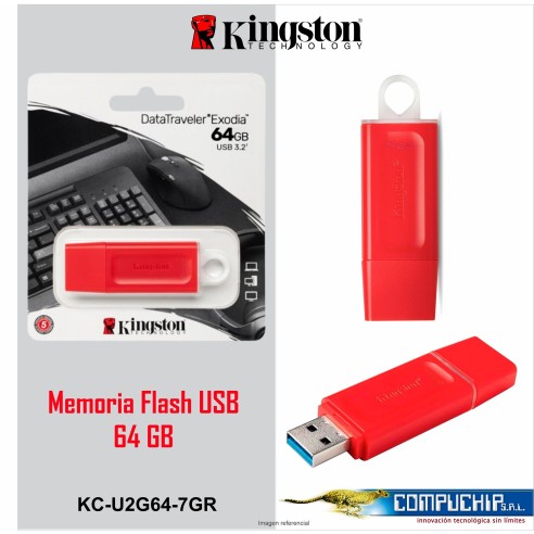 Memoria Flash USB Kingston DataTraveler Exodia 64GB, USB 3.2 Gen 1