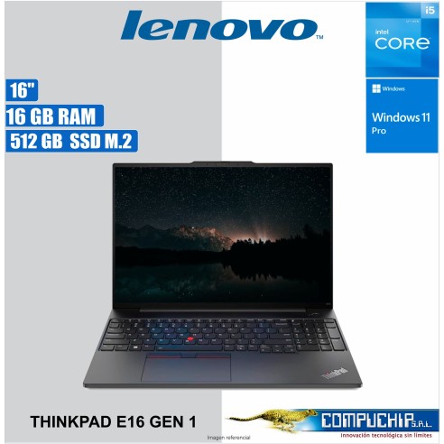 Notebook Lenovo ThinkPad E16 Gen 1 16" WUXGA IPS, Core I5-1335U 1.3/4.6GHz, 16GB DDR4-3200