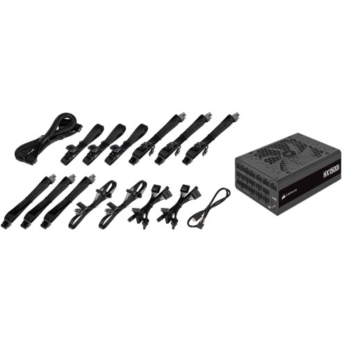 Fuente de alimentación HX1500i para PC de 1500 vatios, ATX, completamente modular y ultrasilenciosa (EU)