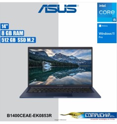 Notebook ASUS B1400CEAE-EK0853R 14" FHD LED Core i5-1135G7 2.4 / 4.2GHz, 8GB DDR4