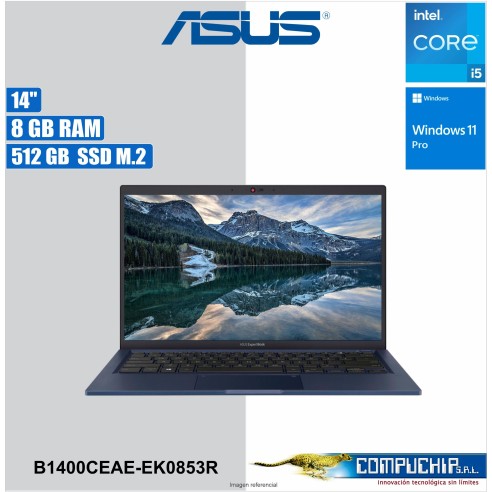 Notebook ASUS B1400CEAE-EK0853R 14" FHD LED Core i5-1135G7 2.4 / 4.2GHz, 8GB DDR4