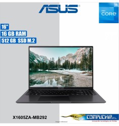 Notebook ASUS X1605ZA-MB292 16.0" WUXGA LED IPS, Core i5-12500H hasta 4.5GHz, 16GB DDR4