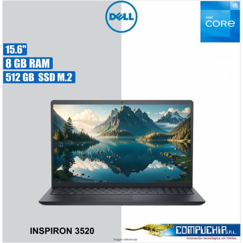 Notebook Dell Inspiron 3520, 15.6" FHD IPS, Core i5-1235U hasta 4.40GHz, 8GB DDR4 SO-DIMM