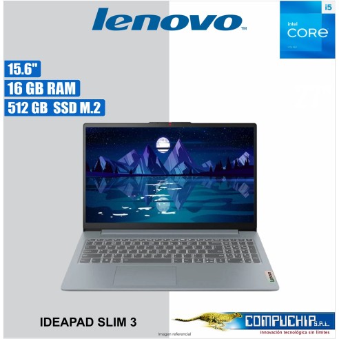 Notebook Lenovo IdeaPad Slim 3, 15.6" FHD TN, Core i5-1335U 1.3/4.6GHz 16GB LPDDR5-4800MHz
