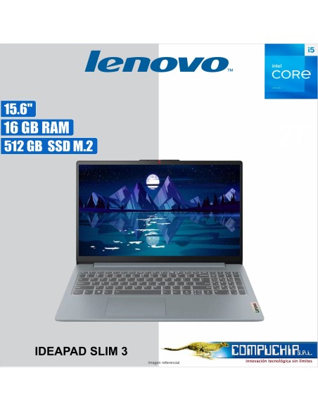 Notebook Lenovo IdeaPad Slim 3, 15.6" FHD TN, Core i5-1335U 1.3/4.6GHz 16GB LPDDR5-4800MHz