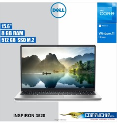 Notebook Dell Inspiron 3520, 15.6" FHD IPS, Core i5-1235U hasta 4.40GHz, 8GB DDR4 SO-DIMM