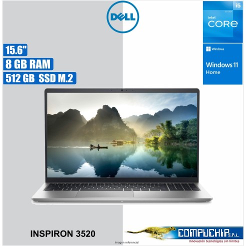Notebook Dell Inspiron 3520, 15.6" FHD IPS, Core i5-1235U hasta 4.40GHz, 8GB DDR4 SO-DIMM